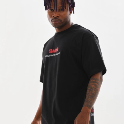 Baskılı Oversize T-Shirt - Siyah -