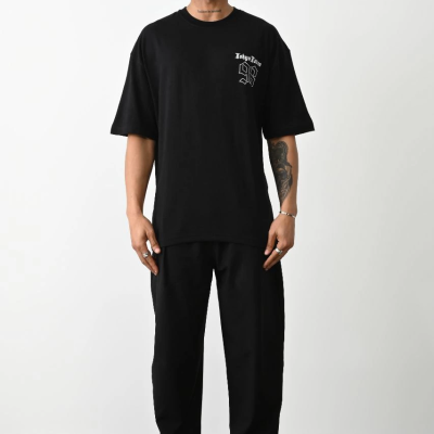 Baskılı Oversize T-Shirt - Siyah -