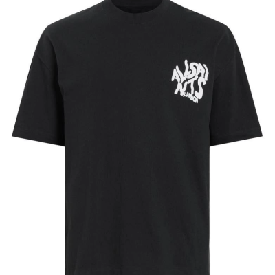 Baskılı Oversize T-shirt - Siyah -