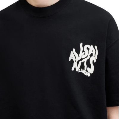 Baskılı Oversize T-shirt - Siyah -