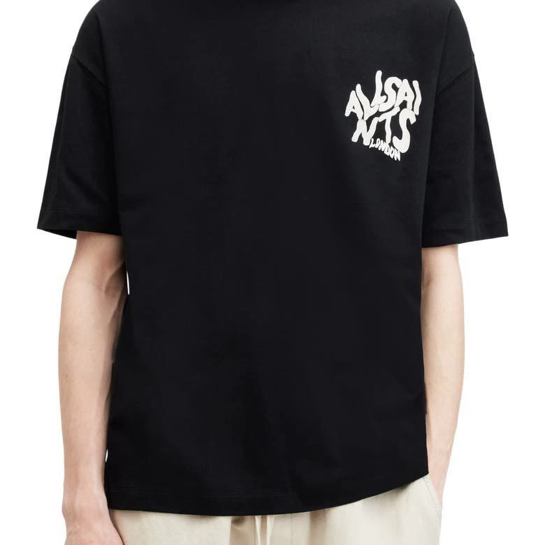 Baskılı Oversize T-shirt - Siyah -