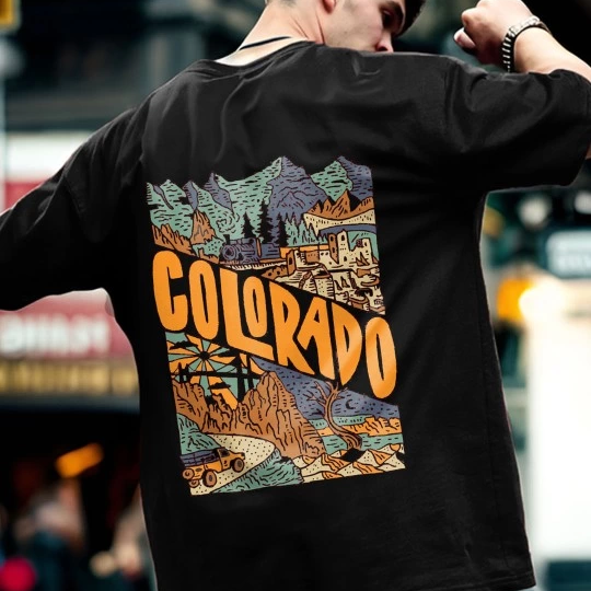 Baskılı Oversize T-shirt - Siyah -