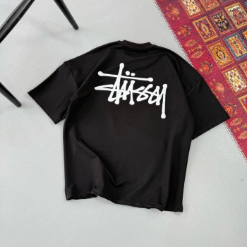 Baskılı Oversize T-shirt - Siyah -