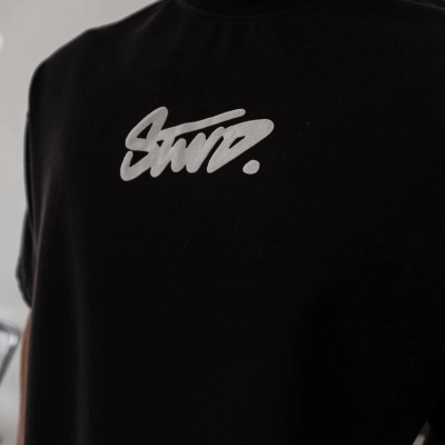 Baskılı Oversize T-shirt - Siyah -