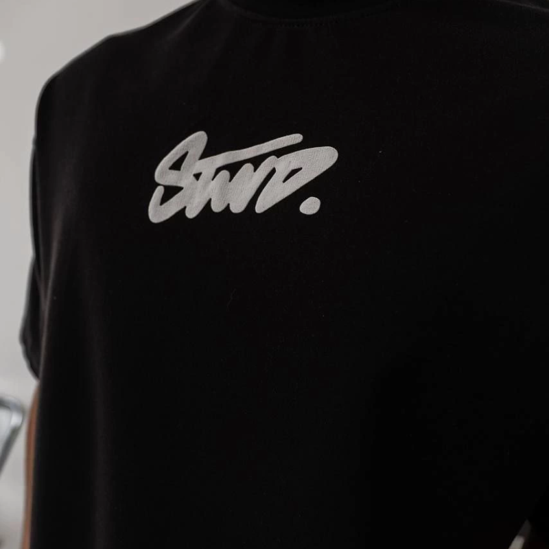 Baskılı Oversize T-shirt - Siyah -