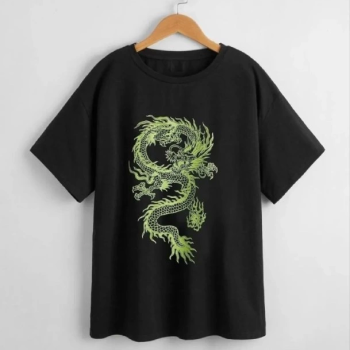 Baskılı T-Shirt - Siyah -