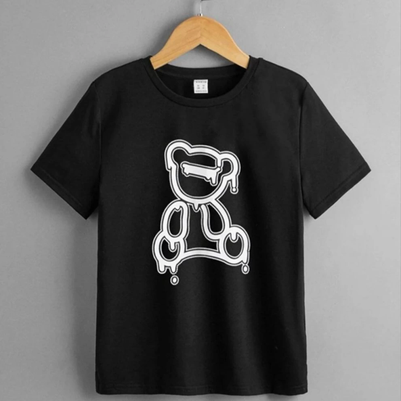 Baskılı T-Shirt - Siyah -