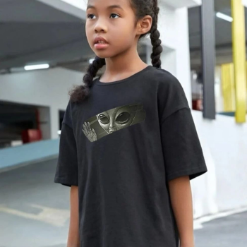 Baskılı T-Shirt - Siyah -