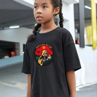 Baskılı T-Shirt - Siyah -