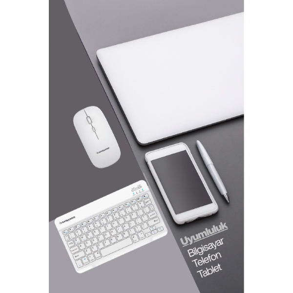 Beyaz Kablosuz Klavye Ve Mouse Seti