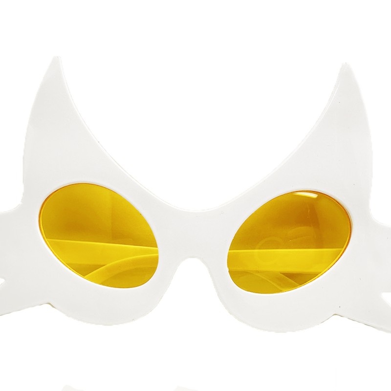 Beyaz Renk Bıyık Tasarımlı Kedi Parti Gözlüğü