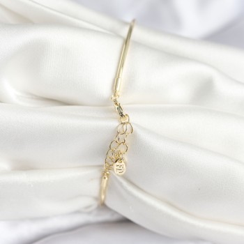 Beyaz Sedefli Yonca Model Gold Renk Kadın Bileklik