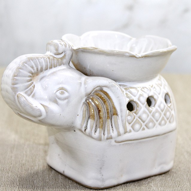 Beyaz Seramik Filli Buhurdanlık 