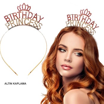 Birthday Princess Kristal Taç – Altın Kaplama