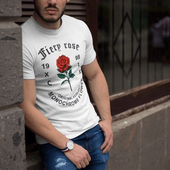 Bisiklet Yaka Baskılı Oversize T-Shirt - Beyaz -