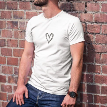 Bisiklet Yaka Baskılı Oversize T-Shirt - Beyaz -