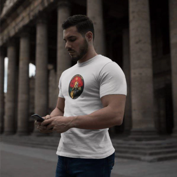 Bisiklet Yaka Baskılı Oversize T-Shirt - Beyaz -