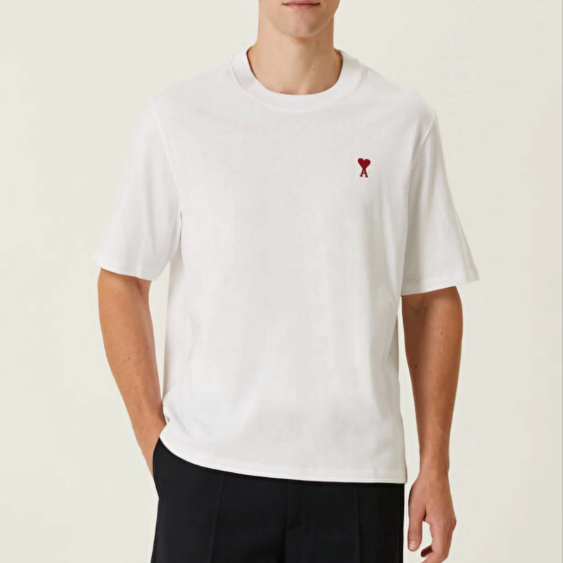 Bisiklet Yaka Baskılı Oversize T-Shirt - Beyaz -