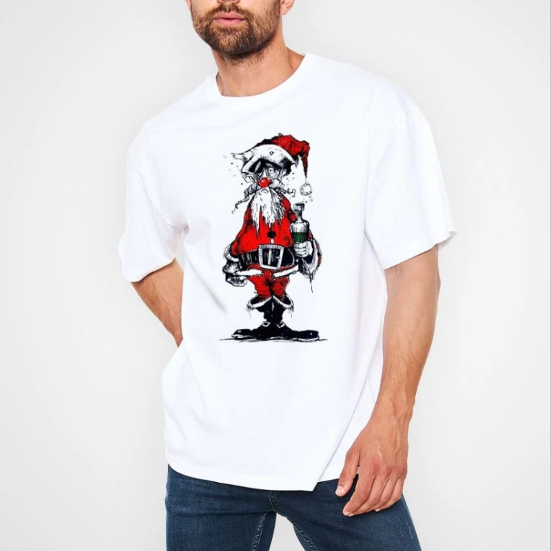 Bisiklet Yaka Baskılı Oversize T-Shirt - Beyaz -