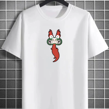 Bisiklet Yaka Baskılı Oversize T-Shirt - Beyaz -