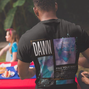 Bisiklet Yaka Baskılı Oversize T-Shirt - Siyah -