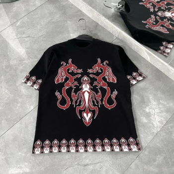 Bisiklet Yaka Baskılı Oversize T-Shirt - Siyah -