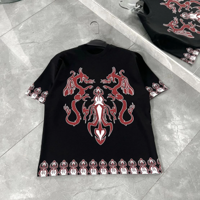 Bisiklet Yaka Baskılı Oversize T-Shirt - Siyah -