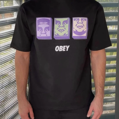 Bisiklet Yaka Baskılı Oversize T-Shirt - Siyah