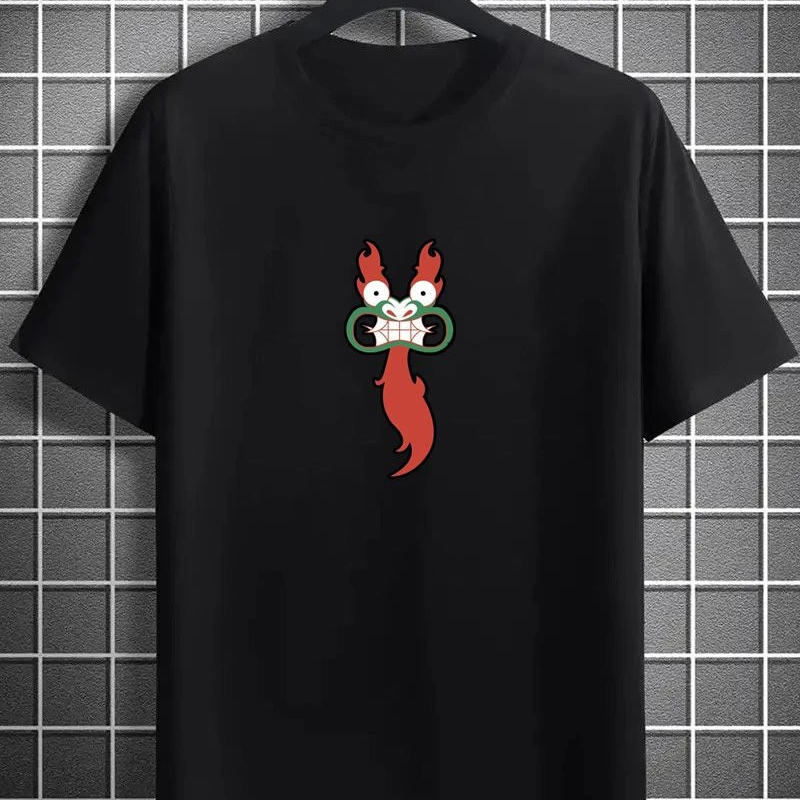 Bisiklet Yaka Baskılı Oversize T-Shirt - Siyah -