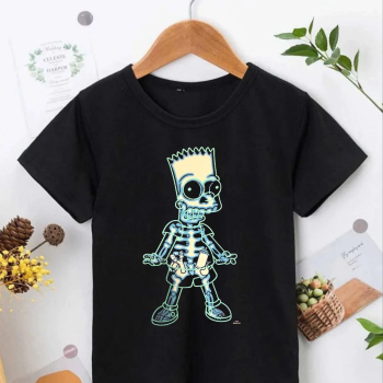 Bisiklet Yaka Kısa Kol   Baskılı T-Shirt - Siyah -