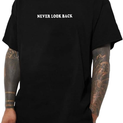 Bisiklet Yaka Kısa Kol Baskılı T-shirt - Siyah -