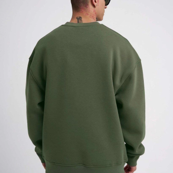 Biskilet Yaka Üç İplik SweatShirt - Haki