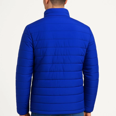 Bomber Mont Ceket – Su İtici Kumaş, Kapitone Astarlı, Fermuarlı, Kışlık - Saks Mavisi -