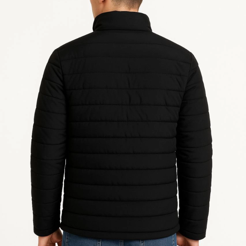 Bomber Mont Ceket – Su İtici Kumaş, Kapitone Astarlı, Fermuarlı, Kışlık - Siyah -