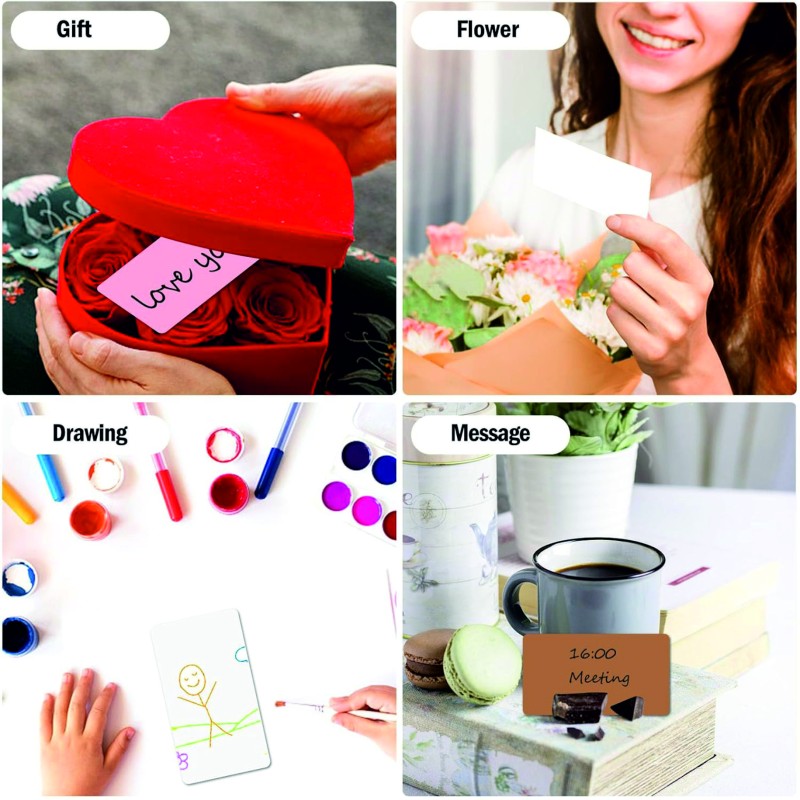 Boş Kelime Kartları 5x8 cm - 50 Adet Oval Kenarlı  >  Tabu & Not Kartları - Beyaz