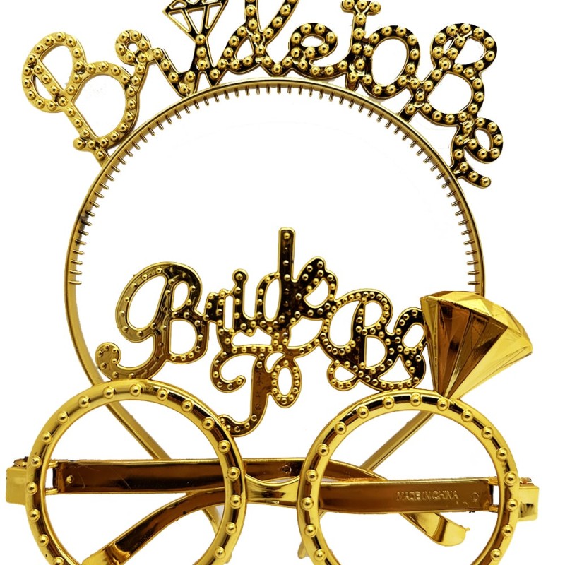 Bride To Be Taç ve Gözlük Seti Altın Renk