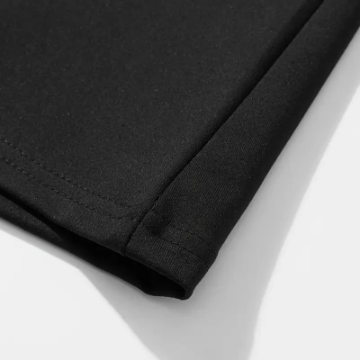 büyük beden Kart baskılı düz renk kısa kollu bisiklet yaka tişört gündelik giyim - Siyah -