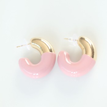 CCB Gül Kurusu Gold Çift Renk Küpe