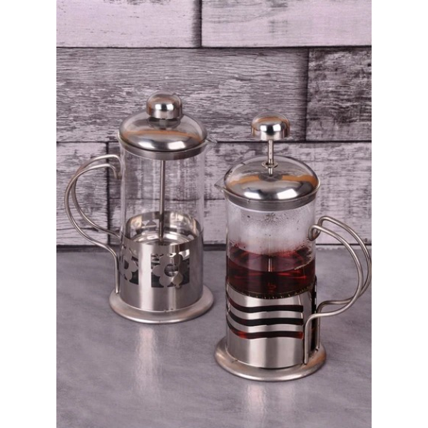 Çelik Kulplu Cam French Press - 350 ml 