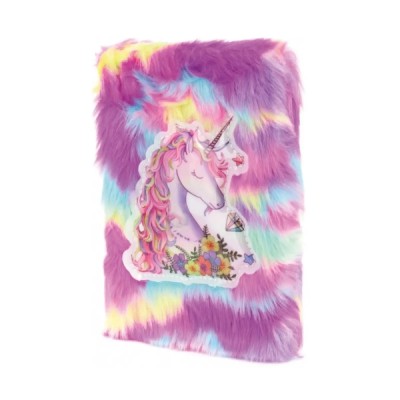 Çiçekli Unicorn Tasarımlı Peluş Hatıra Defteri 