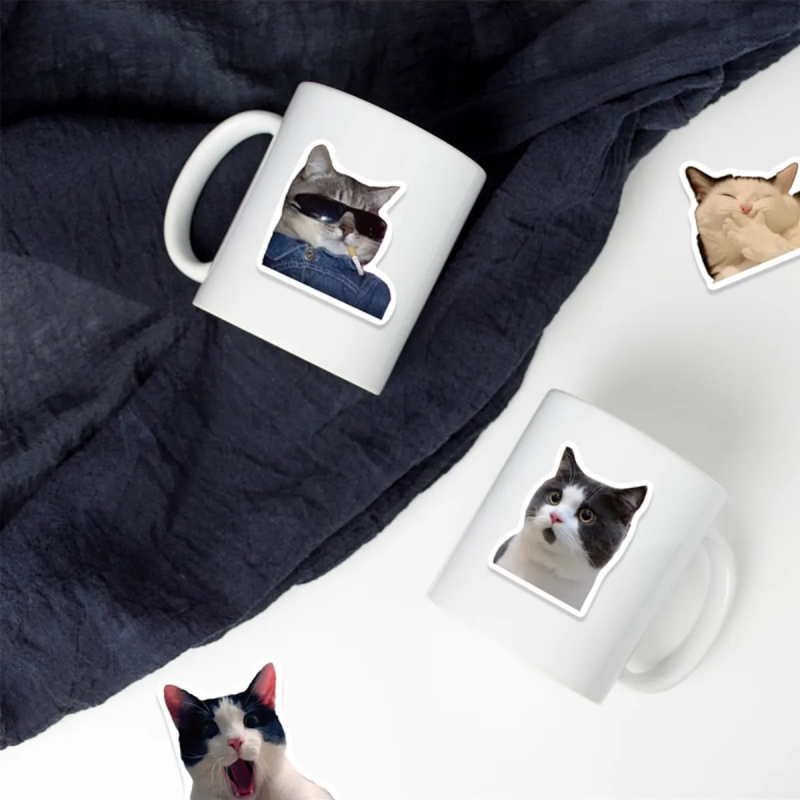  Çılgın Kediler Macbook Notebook Tablet Telefon Ajanda Laptop Defter Sticker Seti