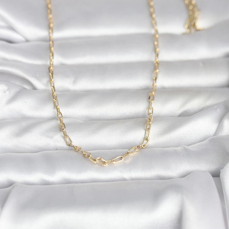 CM 14K Gold Renk Ataç Zincir Model 60 cm Kadın Kolye