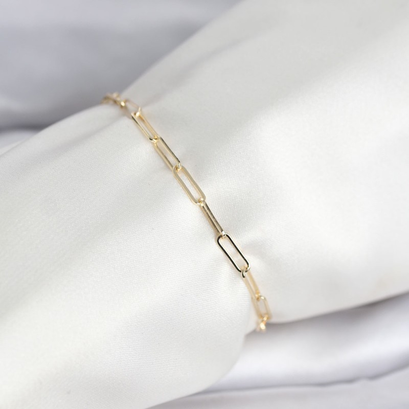 CM 14K Gold Renk Ataç Zincir Model Kadın Bileklik