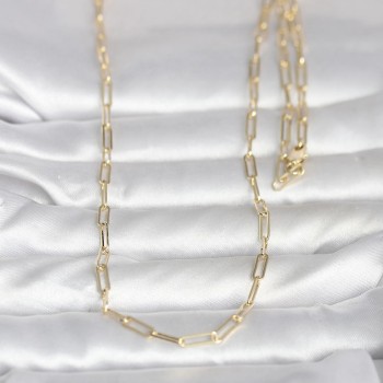 CM 14K Gold Renk Ataç Zincirli Model 60 cm Kadın Kolye