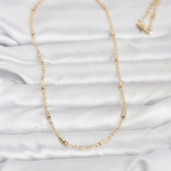 CM 14K Gold Renk Bar Zincir Model 60 cm Kadın Kolye