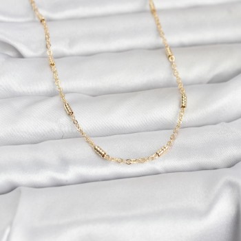 CM 14K Gold Renk Bar Zincir Model 60 cm Kadın Kolye