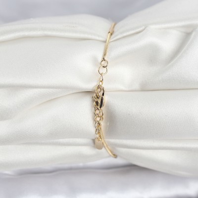 CM 14K Gold Renk Barlı Yılan Zincir Model Kadın Bileklik