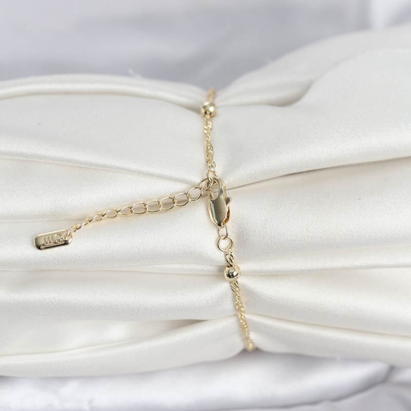 CM 14K Gold Renk Burgu Topçuk Model Kadın Bileklik