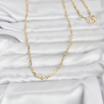 CM 14K Gold Renk Burgu Yassı Model 60 cm Kadın Kolye