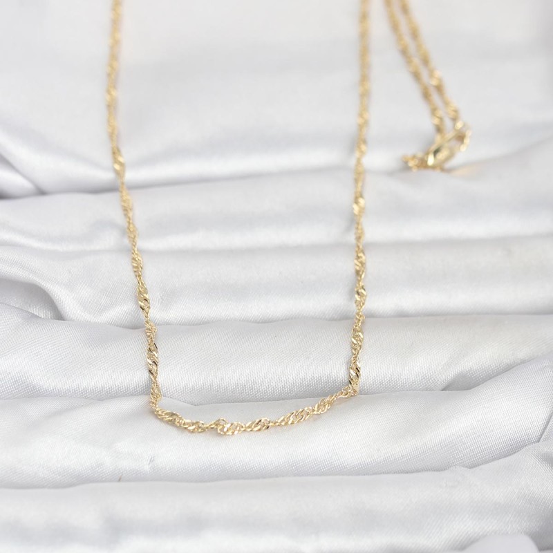 CM 14K Gold Renk Burgu Zincirli 60 cm Kadın Kolye